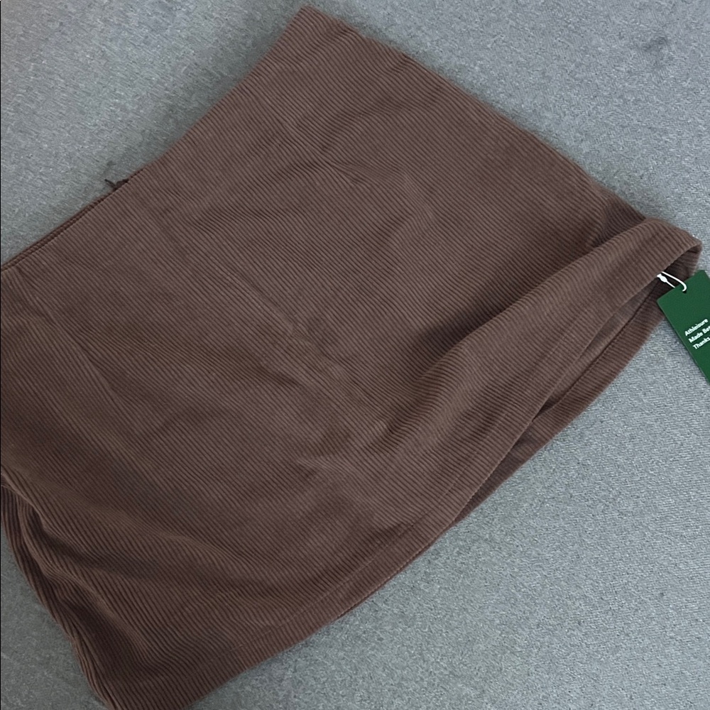 HALARA Brown Corduroy Mini Skirt
